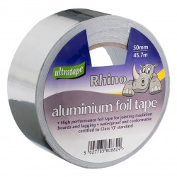 Ultratape Rhino Aluminium Silver Grey Foil Tape 100mm x 46m
