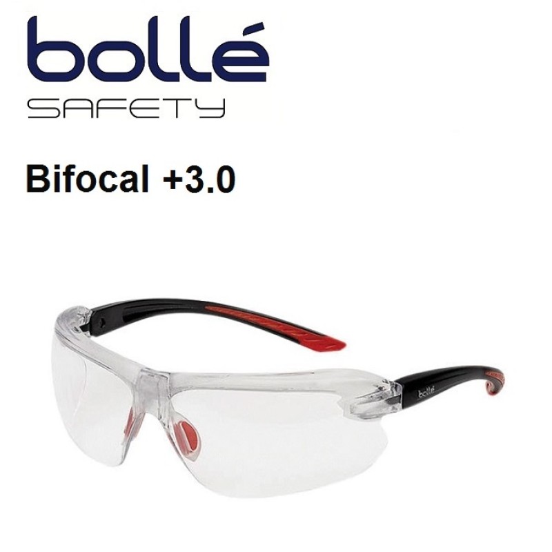 Bolle IRIs Safety Glasses Clear Bifocal Reading +3.0 BOLIRIDPSI3