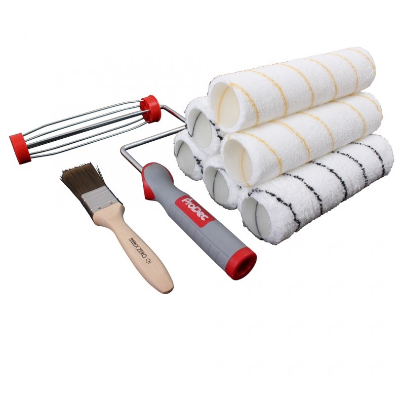 Prodec Advance XZero Paint Brush Microfibre Roller Sleeve Handle Set