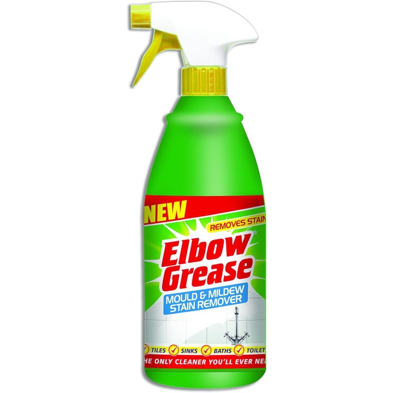 Elbow Grease Mould Mildew Stain Remover Bathroom Kitchen Cleaner Spray 1 Litre EG45 Sealants