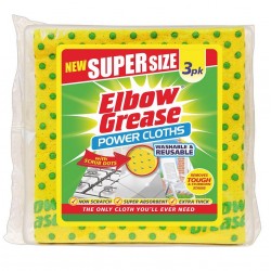 Elbow Grease Supe Size Power Cleaning Cloths Reusable 3pk EG32