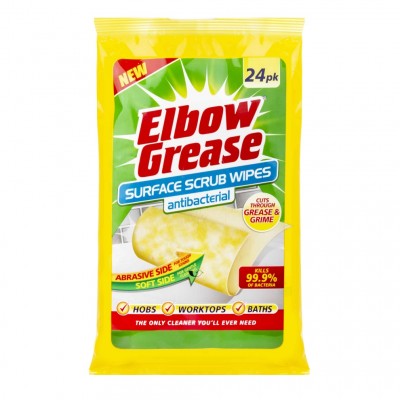 Elbow Grease Surface Scrub Wipes Antibacterial 24Pk EG30
