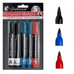 151 Permanent Marker Mixed Colour Pens 5pk CW1045