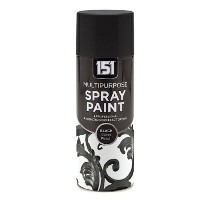 151 Multi Purpose Black Gloss Spray Paint 400ml TAR024