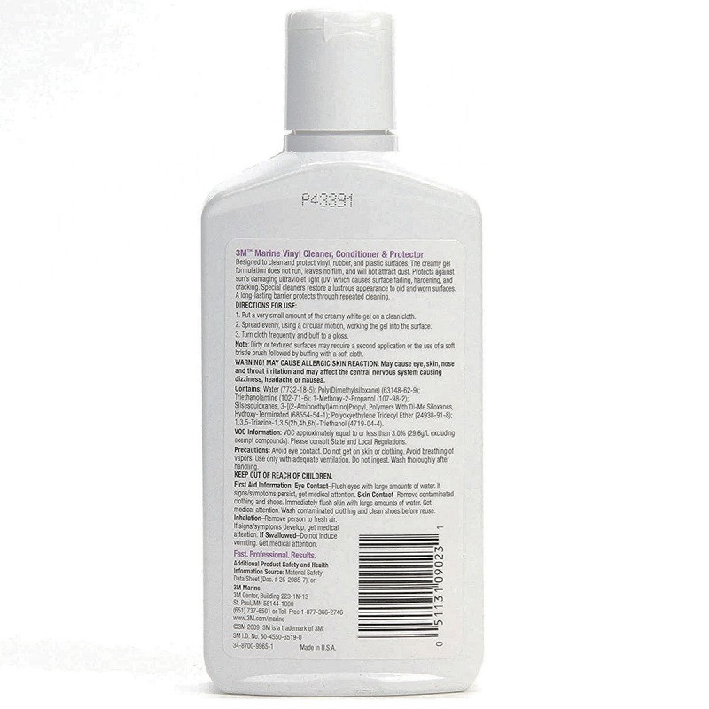 3M Marine Vinyl and Rubber Cleaner Conditioner Protector 09023