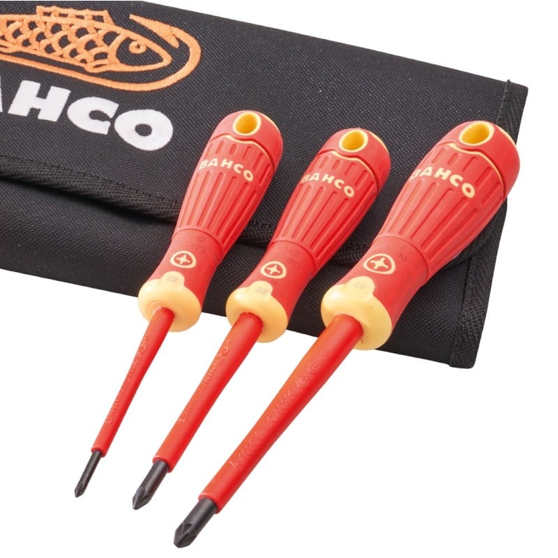 Bahco B220.017 VDE Insulated 7pc Screwdriver set in Tool Roll XMS23VDE7
