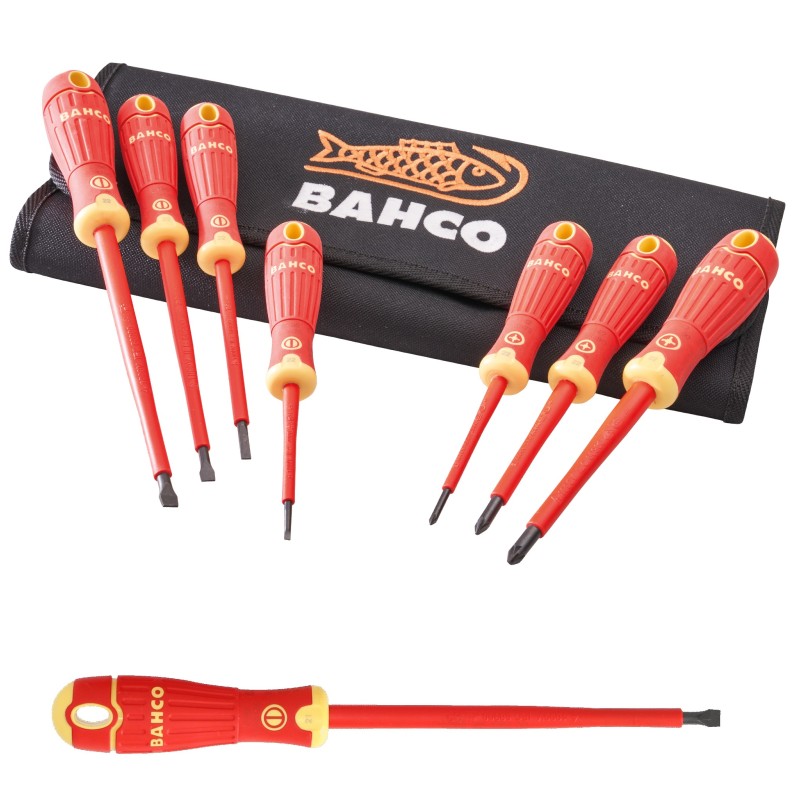 Bahco B220.017 VDE Insulated 7pc Screwdriver set in Tool Roll XMS23VDE7