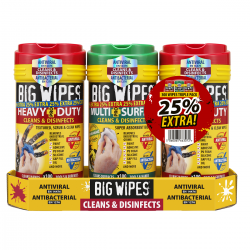 Big Wipes Heavy Duty Antibacterial Triple Pack Cleaning Wipes XMS21HW3PK