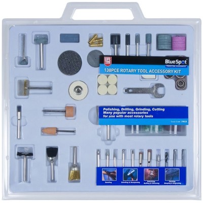 Blue Spot Tools Rotary Tool Accessory 138 Piece Set 19010 Bluespot