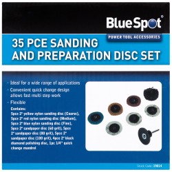 Blue Spot Tools Drill Sanding Preparation Disc 35pc Set 19014 Bluespot