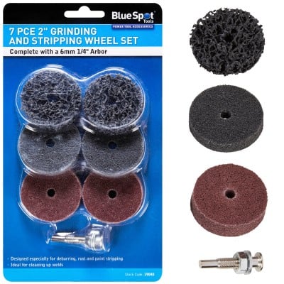 Blue Spot Tools 2 Inch Grinding and Stripping Wheel 7 Piece Set 19040 Bluespot