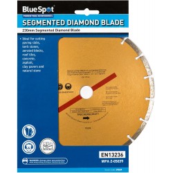 Blue Spot Tools 230mm Segmented Gold Diamond Dry Cutting Disc 19534 Bluespot