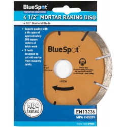 Blue Spot Tools 115mm Diamond Mortar Raking Disc 19536 Bluespot