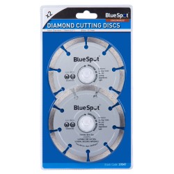 Blue Spot 115mm Segmented Diamond Dry Cutting Disc 2pk 19547 Bluespot