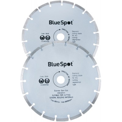 Blue Spot 230mm 9 inch Segmented Diamond Dry Cutting Disc 2pk 19549 Bluespot