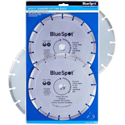 Blue Spot Tools 230mm 9 inch Segmented Diamond Dry Cutting Disc 2pk 19549