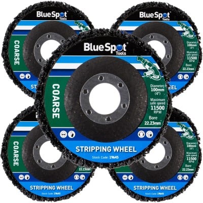 Blue Spot Tools 5pc 100mm 4 Inch Coarse Stripping Grinder Wheel Set 19645