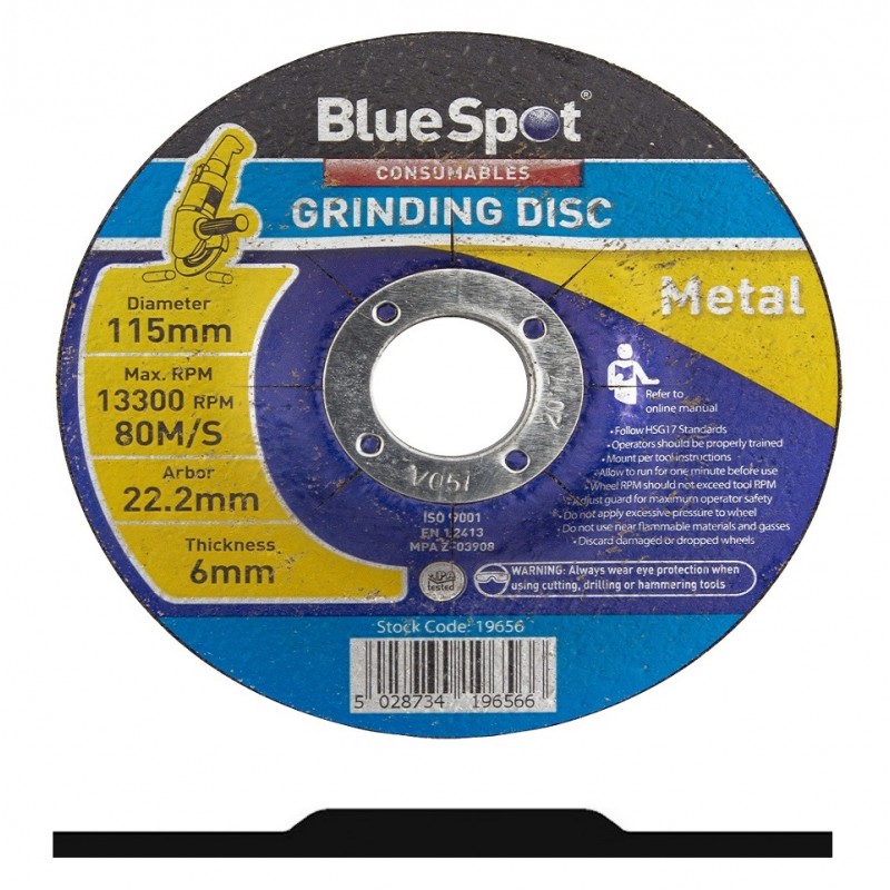 Blue Spot Tools Metal Grinding Disc 115mm 19656 Sealants and Tools Direct