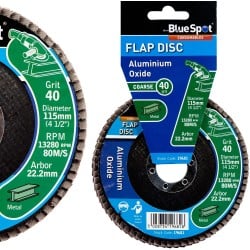 Blue Spot Tools 115mm 40 Grit Flap Sanding Grinding Disc 19681 Bluespot