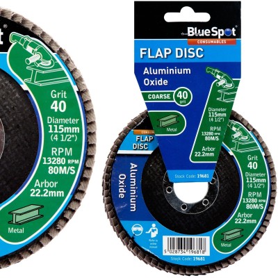 Blue Spot Tools 115mm 40 Grit Flap Sanding Grinding Disc 19681 Bluespot