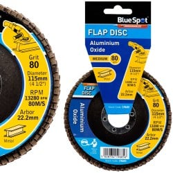 Blue Spot Tools 115mm 80 Grit Sanding Grinding Flap Disc 19685 Bluespot