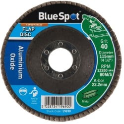 Blue Spot Tools 40 Grit Flap Sanding Grinding Disc 115mm 19690