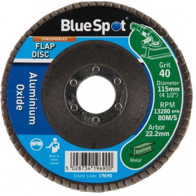 Blue Spot Tools 40 Grit Flap Sanding Grinding Disc 115mm 19690