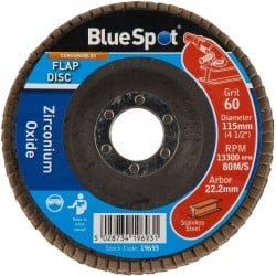 Blue Spot Tools 60 Grit Zirconium Sanding Flap Disc 115mm 19693