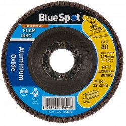 Blue Spot Tools 80 Grit Aluminium Flap Sanding Disc 115mm 19694