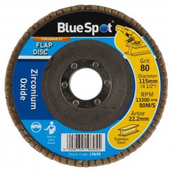 Blue Spot Tools 80 Grit Zirconium Sanding Flap Disc 115mm 19695