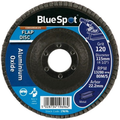 Blue Spot Tools 120 Grit Flap Sanding Disc 115mm 19696