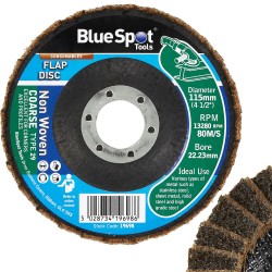 Blue Spot Tools 115mm Coarse Non Woven Finishing Flap Disc 19698 Bluespot