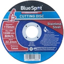 Blue Spot Stainless Steel Cutting Disc 115mm 1.0 22mm 19666 x 1