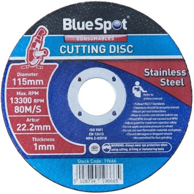 Blue Spot Stainless Steel Cutting Disc 115mm 1.0 22mm 19666 x 1