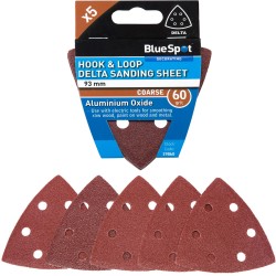 Blue Spot Tools Delta Sanding 60 Grit 93mm Sander Sheets 19860 Bluespot