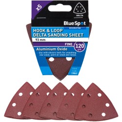 Blue Spot Tools Delta Sanding 120 Grit 93mm Sander Sheets 19862 Bluespot