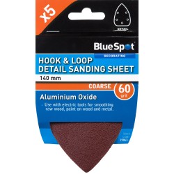 Blue Spot Tools Detail Sander Sanding Sheets 140mm 60 Grit 19863 Bluespot