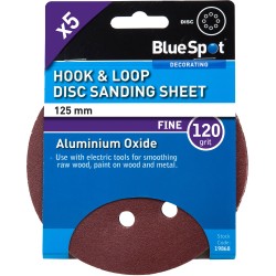 Blue Spot Tools Sander Sanding Disc 125mm 120 Grit 5pk 19868 Bluespot