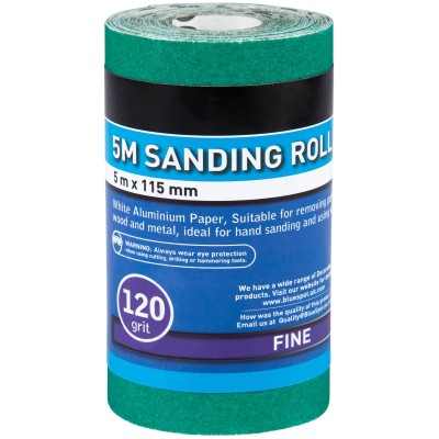 Blue Spot Tools Sanding Sand Paper Roll 120 Grit Fine Sandpaper 19859