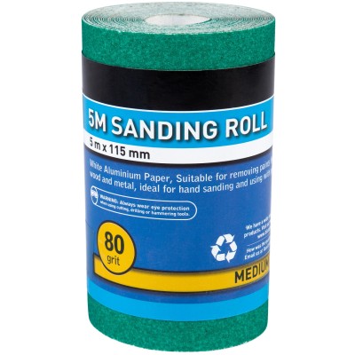 Blue Spot Tools Sanding Sand Paper Roll 80 Grit Medium Sandpaper 19858