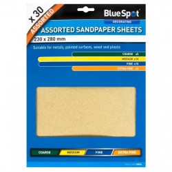 Blue Spot Tools 30 x Sand Paper Sheets Mixed Sandpaper 19850