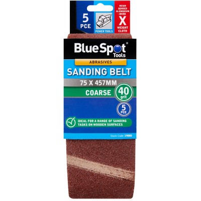 Blue Spot Belt Sander Sanding Belts 40g Coarse 75mm 457mm 5pk 19880