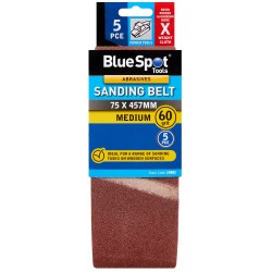 Blue Spot Belt Sander Sanding Belts 60g Medium 75mm 457mm 5pk 19882