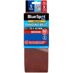 Blue Spot Belt Sander Sanding Belts 80g Medium F 75mm 457mm 5pk 19884