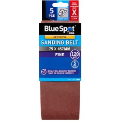 Blue Spot Belt Sander Sanding Belts 120g Fine 75mm 457mm 5pk 19886
