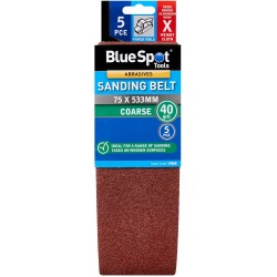 Blue Spot Belt Sander Sanding Belts 40g Coarse 75mm 533mm 5pk 19888
