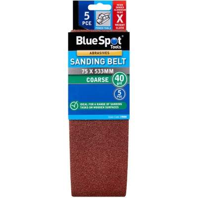 Blue Spot Belt Sander Sanding Belts 40g Coarse 75mm 533mm 5pk 19888