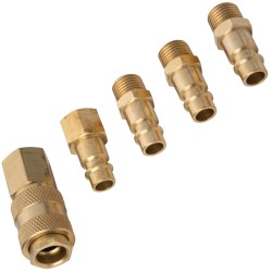 Blue Spot Tools 5 Piece Brass Air Line Tool Hose Fittings BSP 07953 Bluespot