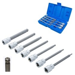 Blue Spot Tools 3/8 inch Ball End Hex Extra Long Socket Bit Set 01510 3/8"