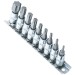 Blue Spot Tools 1/4 inch Star Torx Bit 9pc Socket Set on Rail 01521
